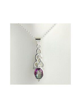 Mystic Topaz Love Knot pendant necklace in Sterling Silver 🆕
